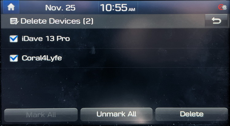 hyundai infotainment system - unpair bluetooth - ready to delete