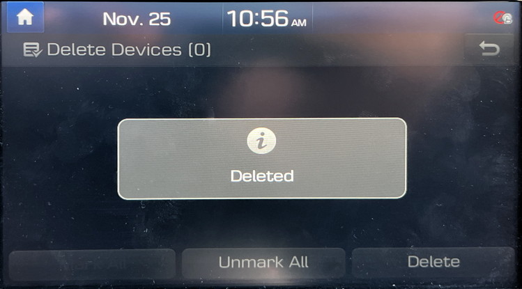 hyundai infotainment system - unpair bluetooth - deleted