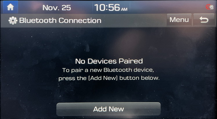 hyundai infotainment system - unpair bluetooth - no devices paired