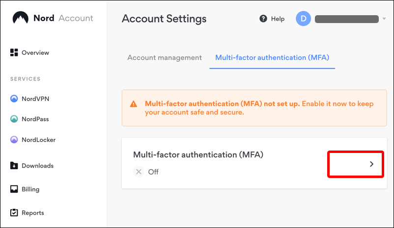 nord vpn - add mfa 2fa - how to - web settings account setup