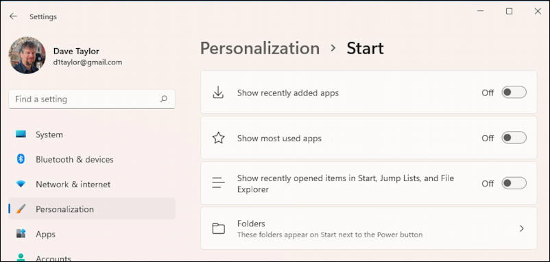 windows 11 start menu customization settings - start menu settings preferences