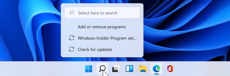 win11 taskbar - search pop-up