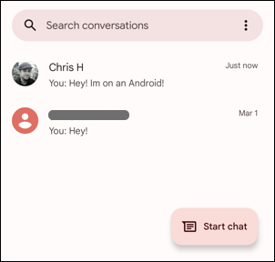 android 'messages' app