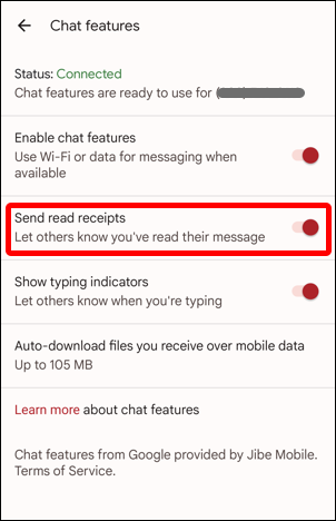 android messages - disable read receipt sms text messages how to