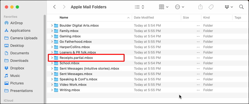 apple mail mac - export email folders - exporting to mbox format files
