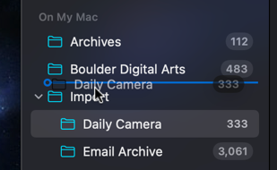 apple mail mac - import email folders - click drag reorganize folders