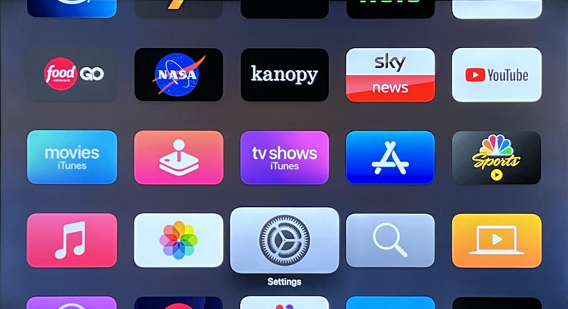 factory reset appletv device - settings app