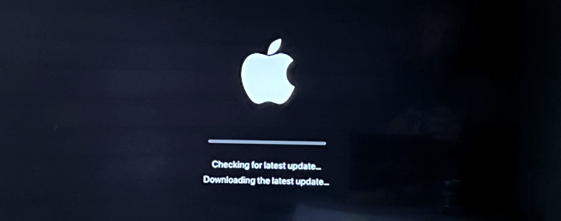 factory reset appletv device - downloading update