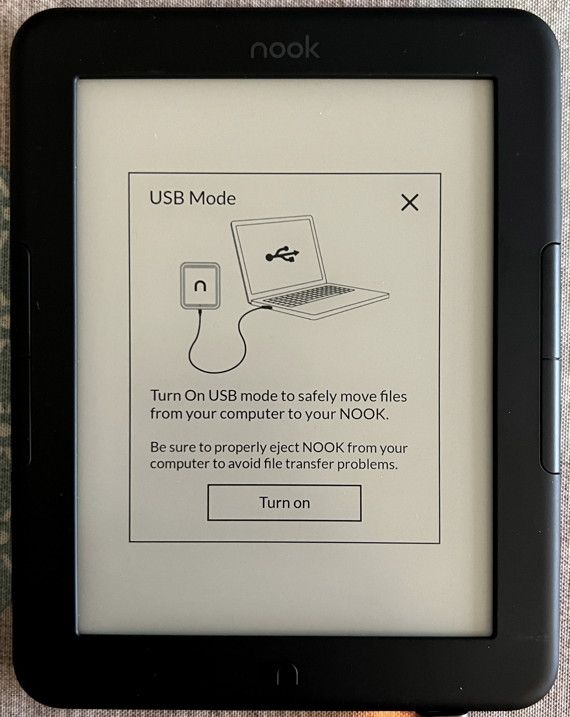 nook - switch to usb mode
