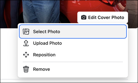 facebook update profile banner photo - edit cover photo select upload