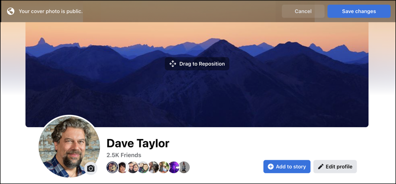 facebook update profile banner photo - preview new image
