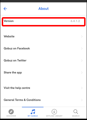 qobuz app android - settings profile user