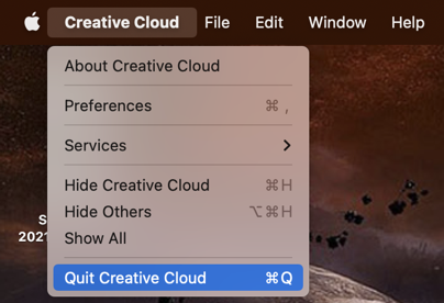 mac adobe creative suite - quit creative suite