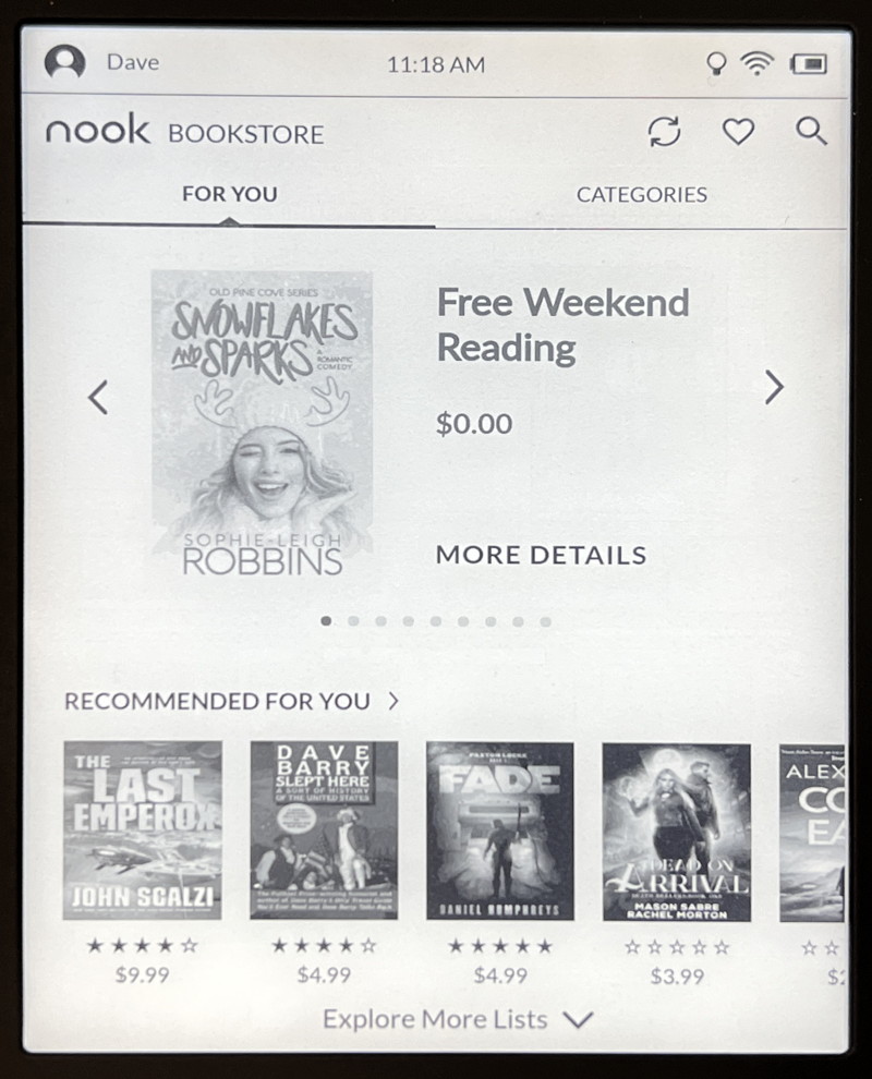 barnes & noble nook glowlight ebook reader - bookstore