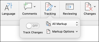 word for mac - revision tracking - enable track changes