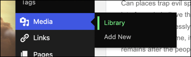 wordpress - media > library