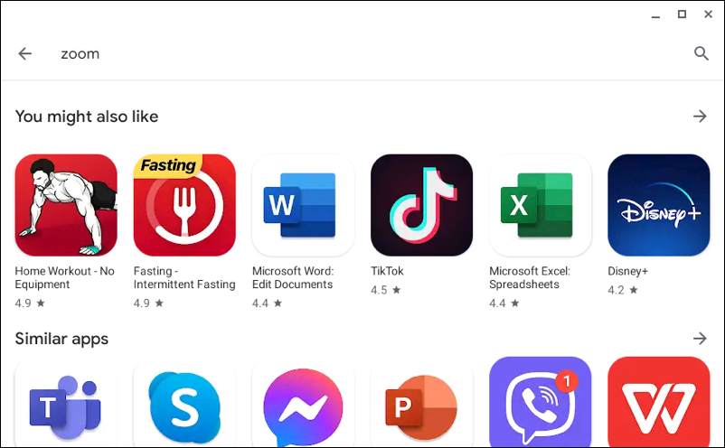 google chrome os chromebook play app store - no zoom