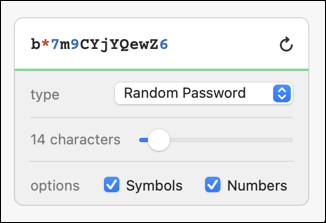 1password mac - regenerated 14-char symbols numbers random password