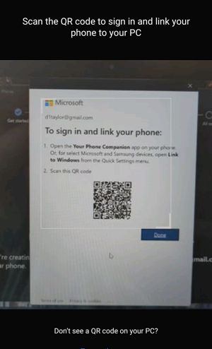 android your pc app pair windows 11 - your phone companion - pair qr code pc