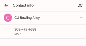 android - received phone contact record - iphone - specific fields phone number