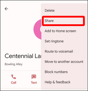 android - received phone contact record - iphone - how to share contact