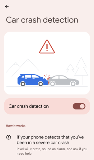 car crash detection android 12 - enabled