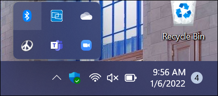 bluetooth icon shortcut on taskbar windows 11