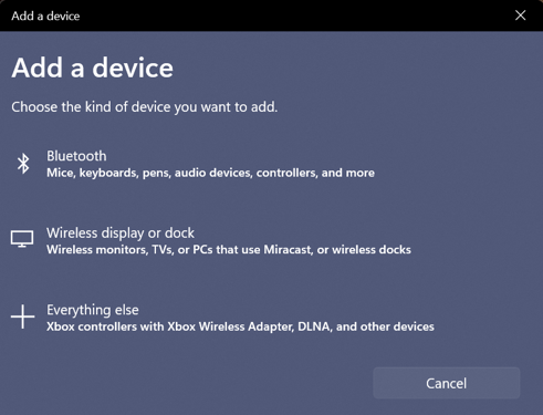 windows 11 bluetooth pairing - what kind of device?