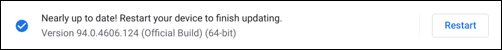 chromeos restart to update