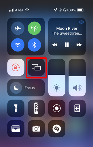 iphone ios airplay share screen display - shortcuts