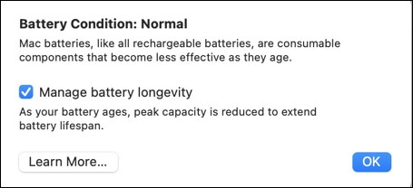 macos 12.x monterey - battery health report