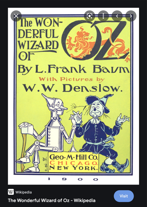 wizard of oz book cover image - wikipedia.org
