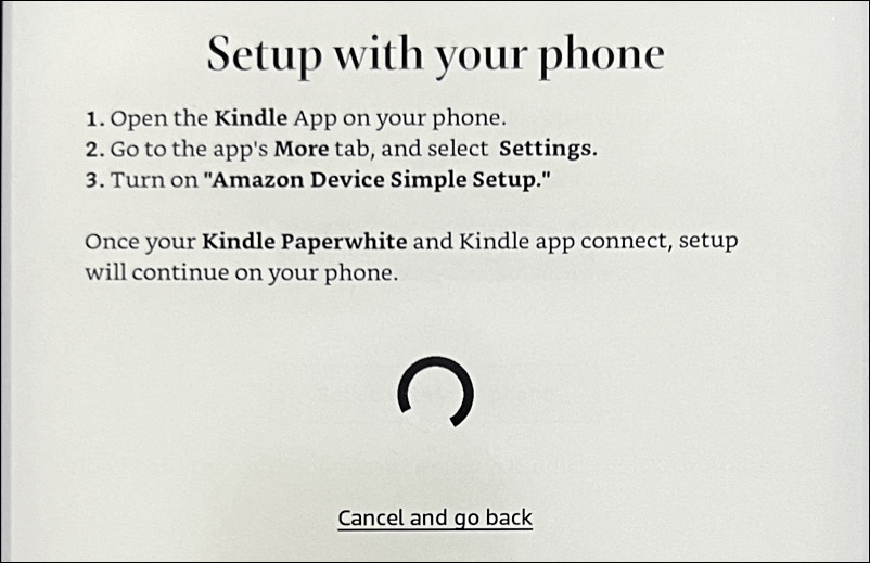 amazon kindle pairing sign in - set up with your phone instructions