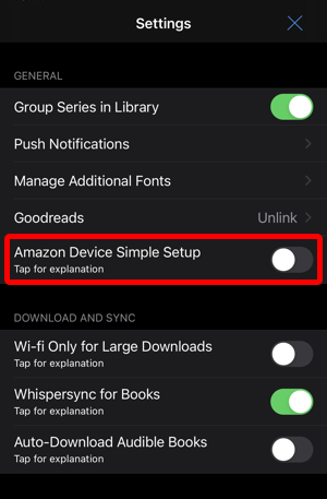 amazon kindle app phone - set up new kindle device - enable amazon device simple setup