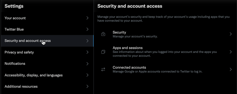 twitter web site - more - settings and privacy - privacy & settings preferences