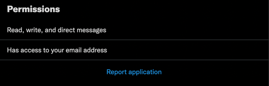 twitter web site - more - settings and privacy - connected apps - report application