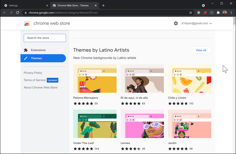 google store - appearance - themes