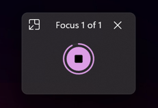 win11 clock app - focus session mini window