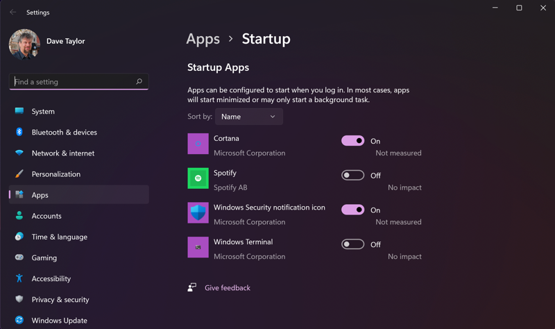 win11 startup apps - windows 11 system settings