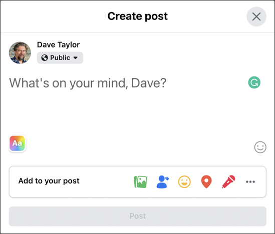 facebook post with 3d avatar - basic window
