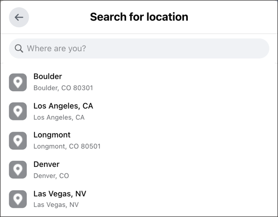 facebook post with 3d avatar - check in - search for location