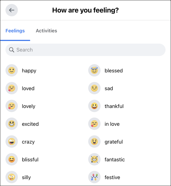 facebook post with 3d avatar - feeling/activity - how are you feeling?