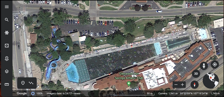 google earth web - glenwood springs pool hot tub satellite