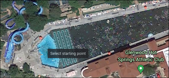 google earth web satellite - measure distance starting point