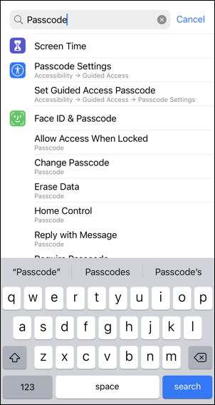 iphone ios - change password pin code - settings