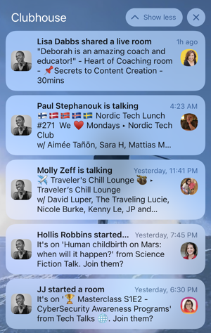 clubhouse notifications on iphone