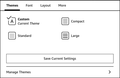 amazon kindle paperwhite touch zones - page display settings font, spacing, margins