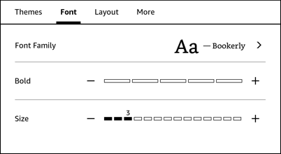 amazon kindle paperwhite touch zones - change font size typeface