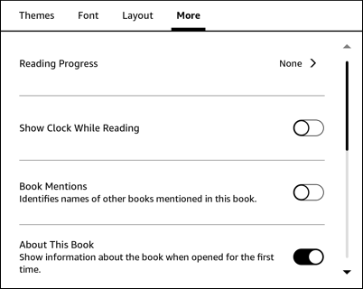 amazon kindle paperwhite touch zones - more options clock percentage