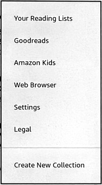 kindle paperwhite enable bluetooth audio audible - main menu settings